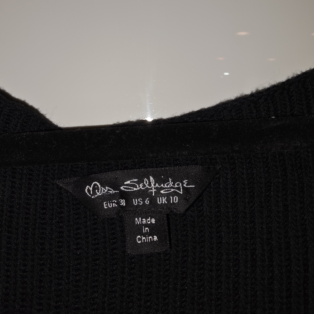 Miss Selfridge Elegant Black Knit Dress - Picture 2 of 2